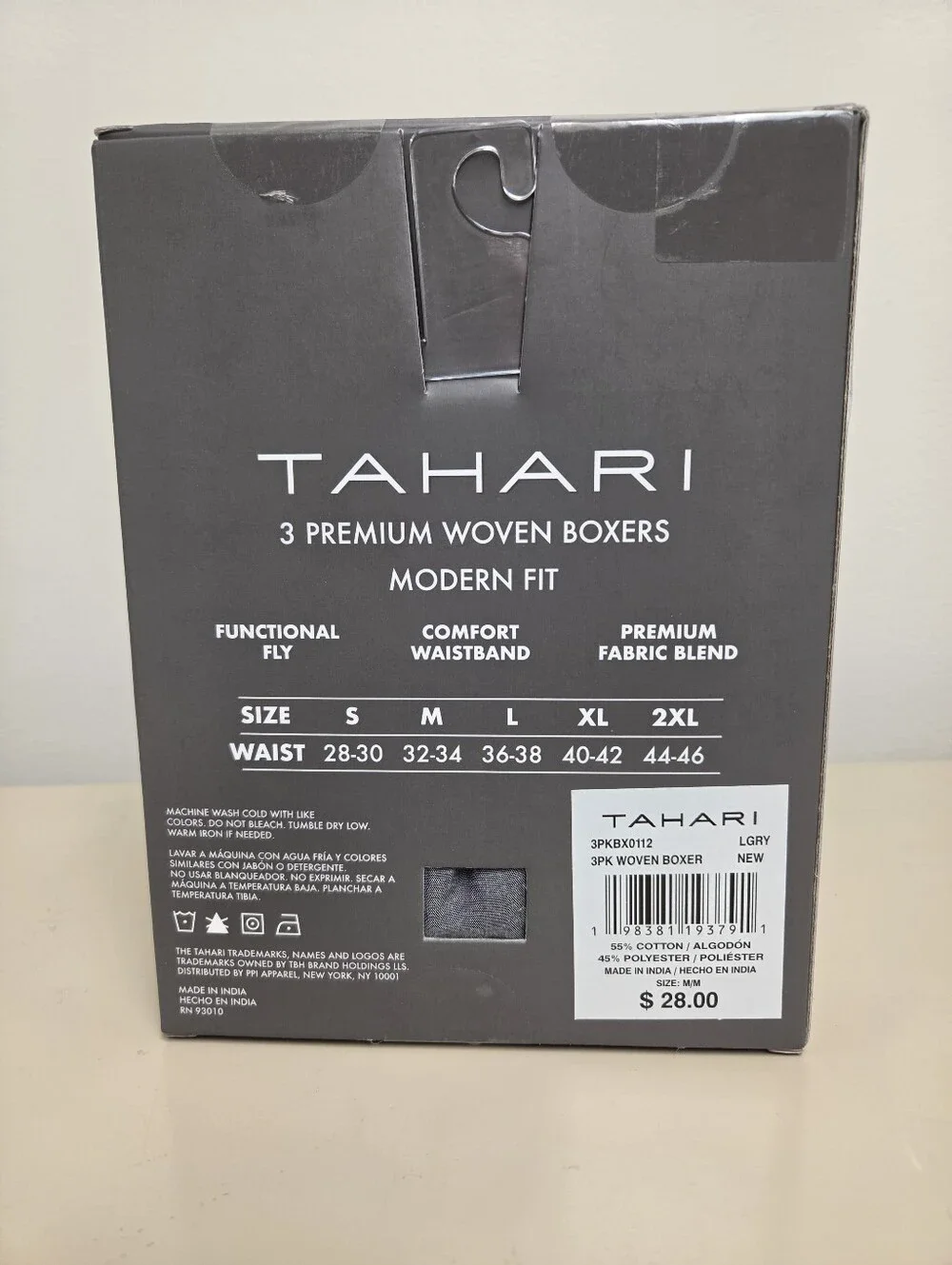 Tahari 3-Pack Woven Boxers in Blue and Gray Tones Size Medium